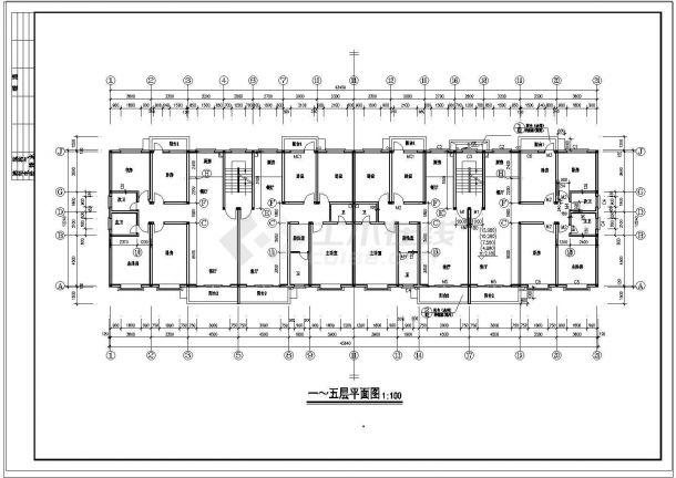 经典多层住宅楼建筑cad平面立剖施工图纸