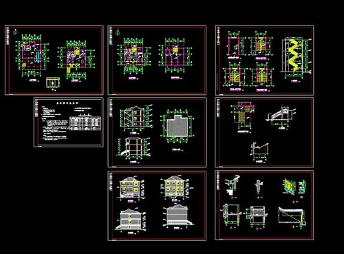 农居房建筑cad施工图